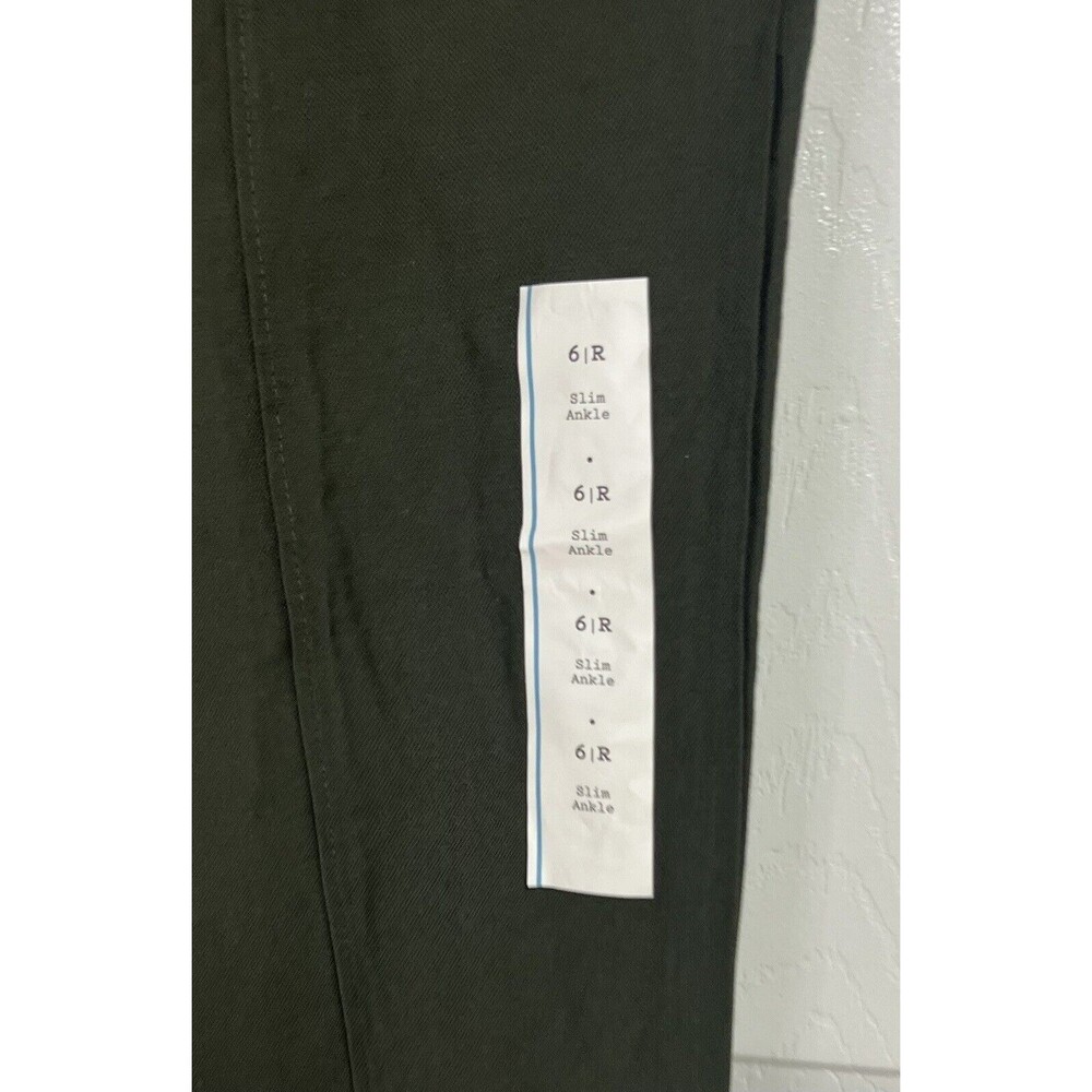 Women's  A New Day High-Rise Straight Leg Pintuck Ankle Pants Green Size 6 - Picture 7 of 8
